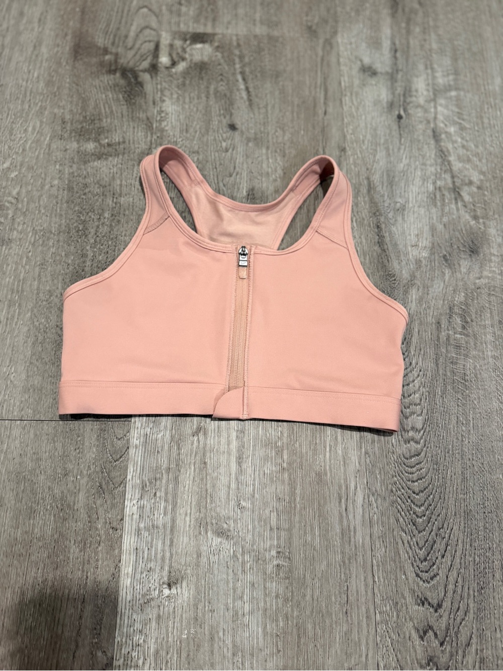 Nike Pink Front-Zip Racerback Sports Bra M